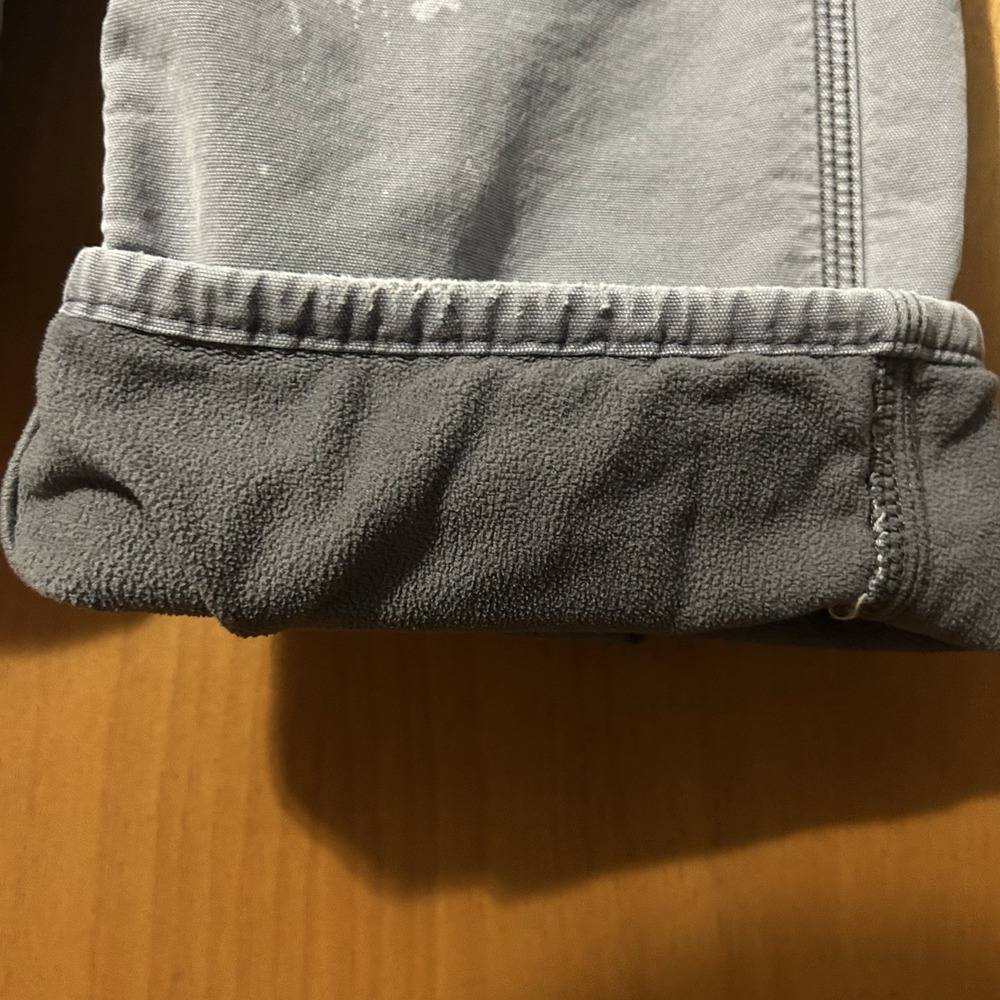 Carhartt Pants Womens 14 Fleece Lined Carpenter Original Fit Canvas Bleached - Picture 11 of 12